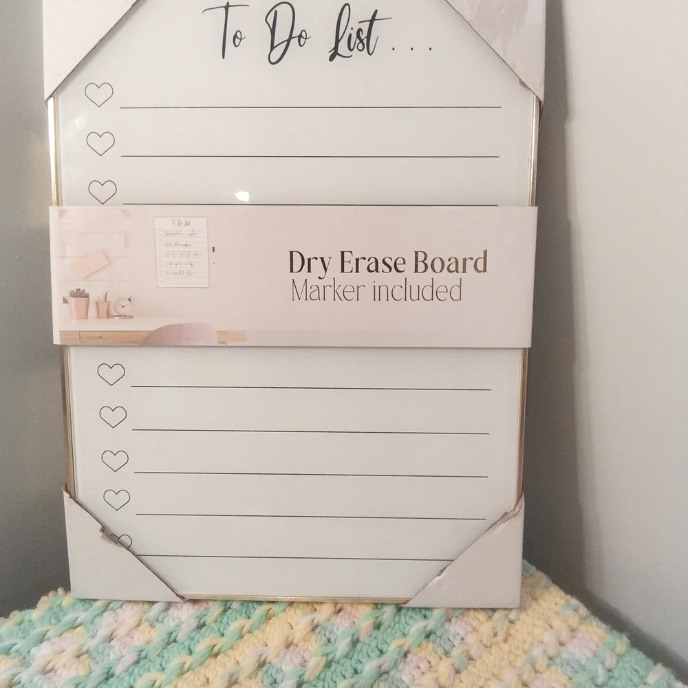 Dry Erase Board with Gold Frame